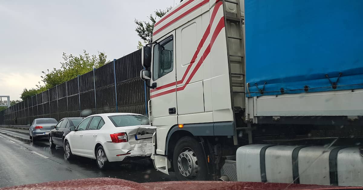 Semi-truch in rear-end crash with passenger car. | Patrick Daniel Law